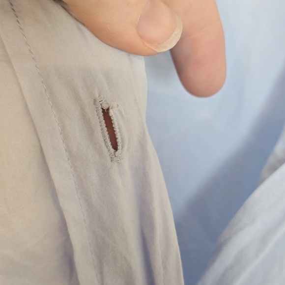 JOH Pale Blue Cotton Twist Front Button Down Shirt Medium - Picture 3 of 7